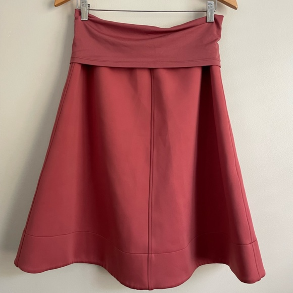 Modivea Fold‎ Waist A-line Skirt Sz 12 Stretch Dusty Pink Pull On
